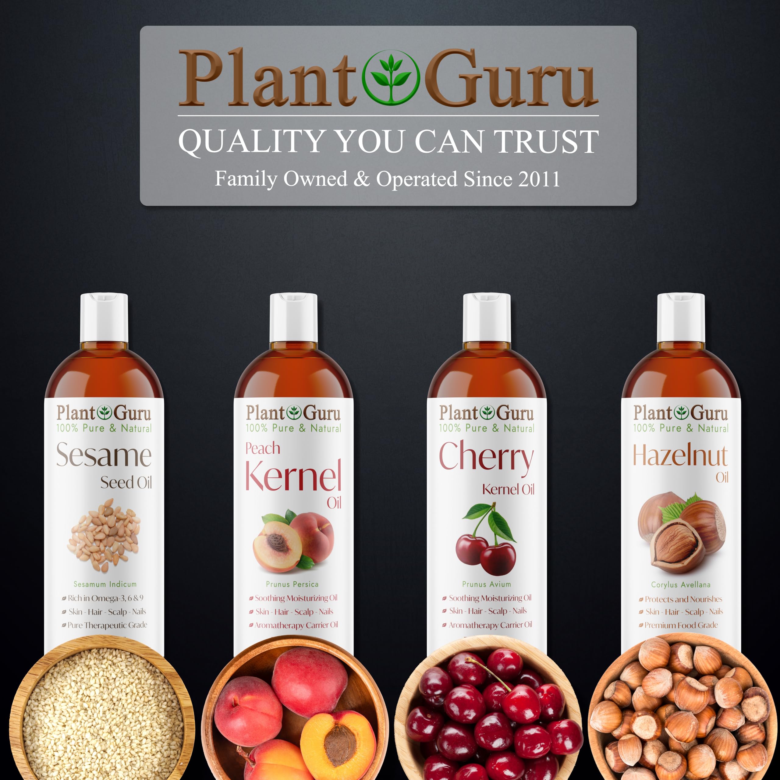 Bulk gallon packaging of Plant Guru Peach Kernel Oil for home use