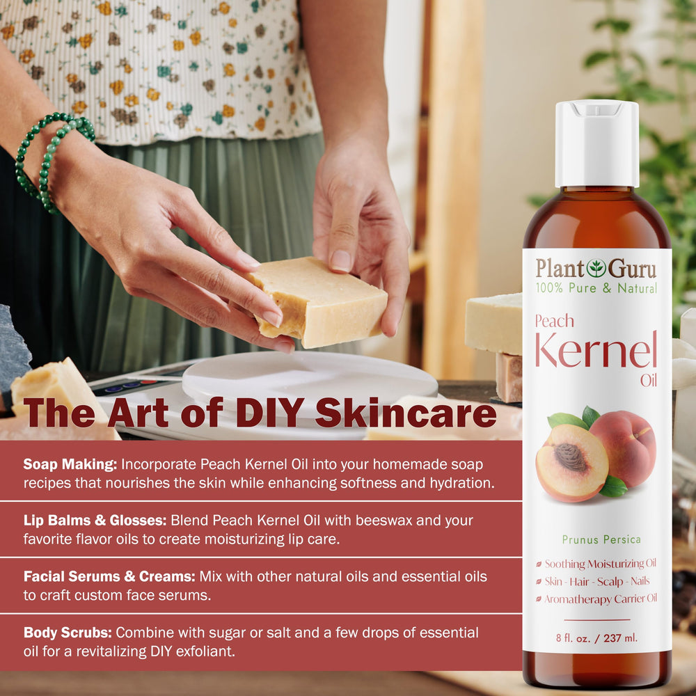DIY creams and lotions featuring Plant Guru Peach Kernel Oil