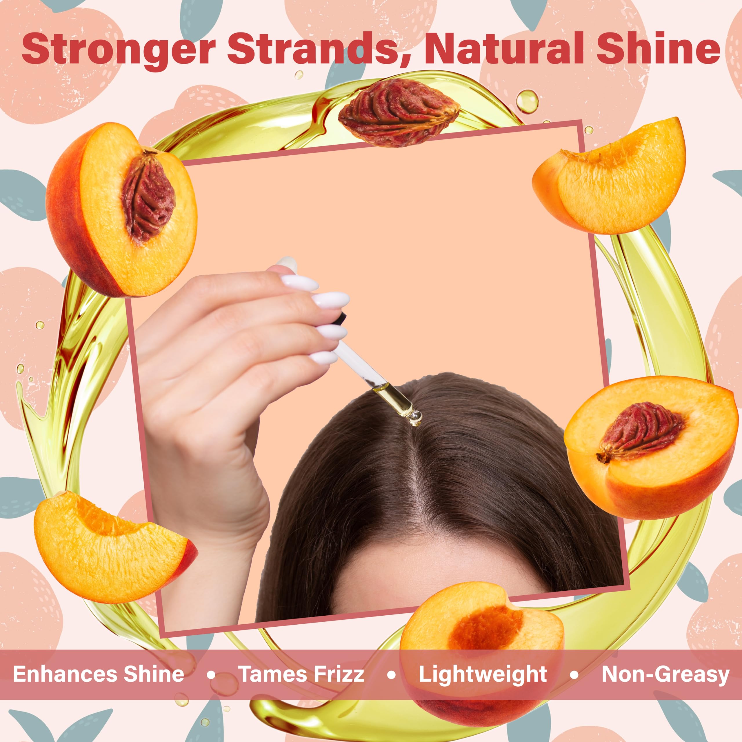 Plant Guru Peach Kernel Oil used in hair care for natural shine