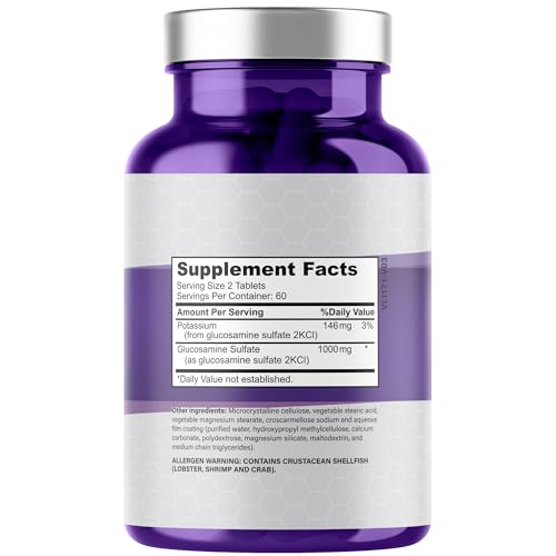 PLANT.O NUTRITION glucosamine tablets close-up for daily joint support.