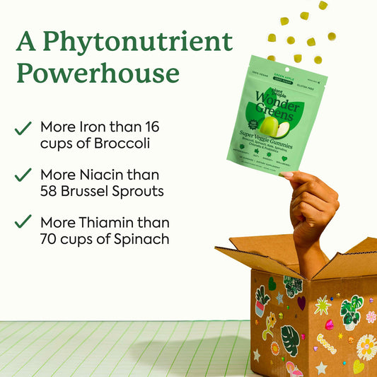 Plant People WonderGreens bottle back showing ingredients and vitamins