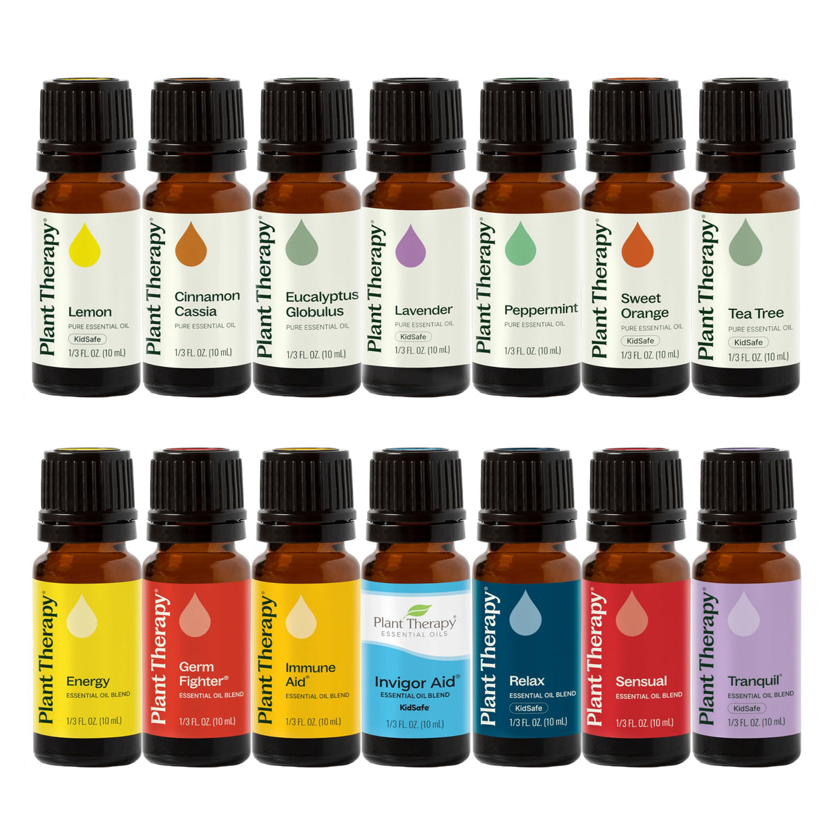 Plant Therapy 7 & 7 set bottles displayed for easy exploration of singles and blends.