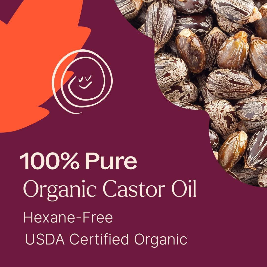 Plant Therapy Castor Oil on hair roots for nourishing scalp and lashes
