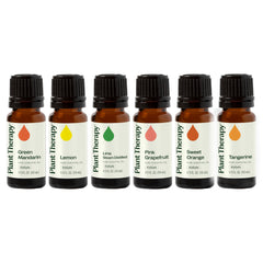Plant Therapy Grapefruit oil bottle close-up for refreshing diffuser aromatics