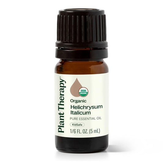 Plant Therapy Helichrysum Italicum oil bottle ready for diffusion or topical use.
