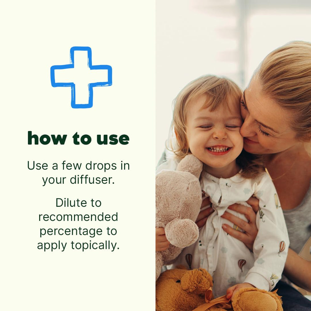 Plant Therapy KidSafe Calming the Child bottle close-up for a soothing routine.