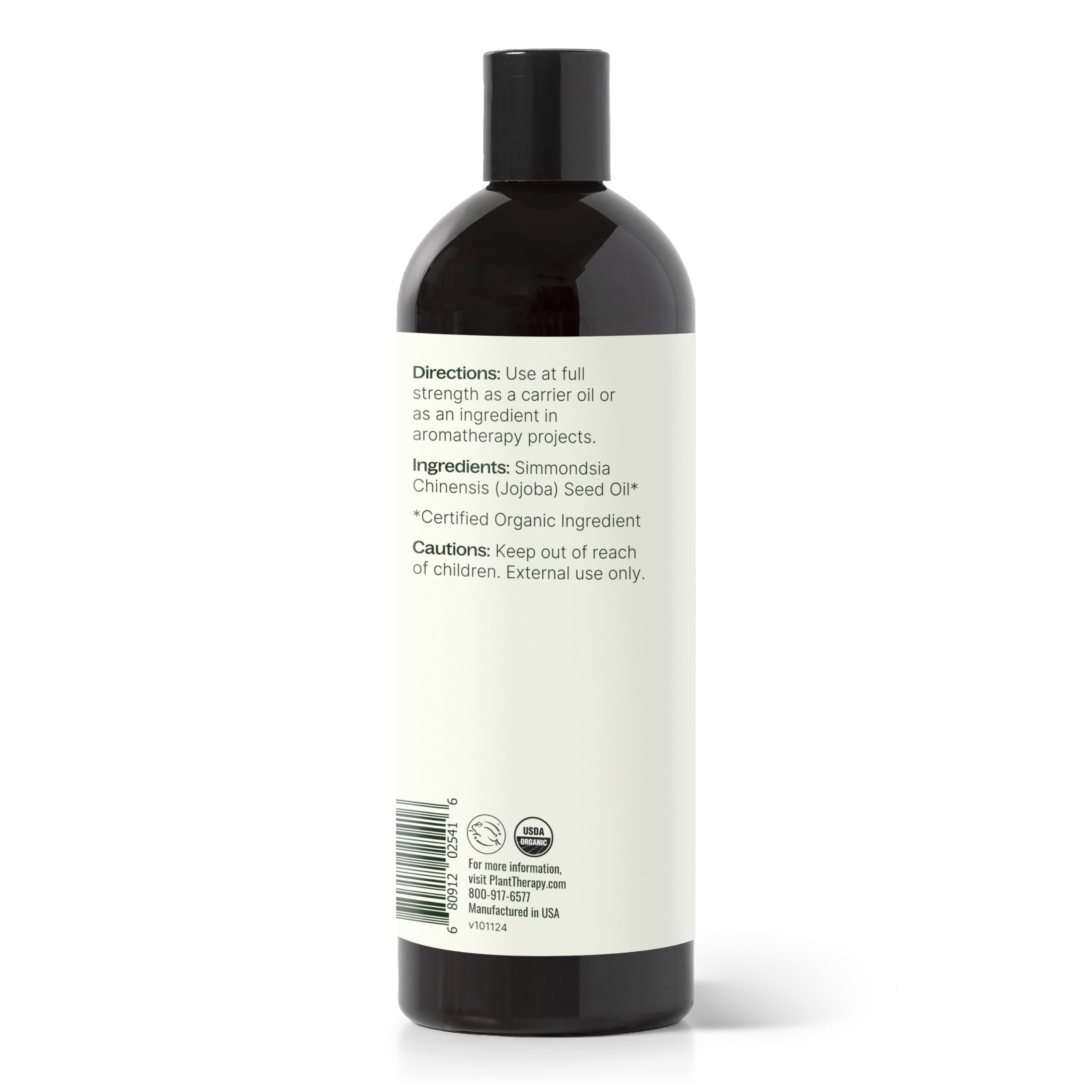 Plant Therapy Organic Golden Jojoba Oil 16 oz bottle on shelf display.