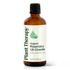 Plant Therapy Organic Rosemary Oil bottle for diffusion to uplift mood.