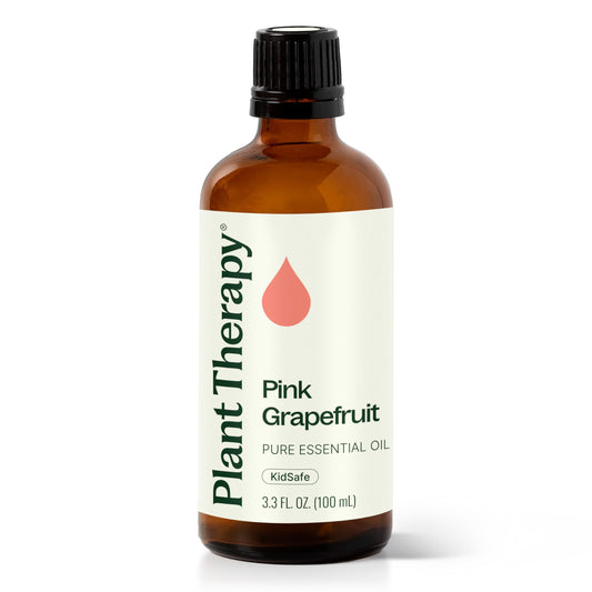 Plant Therapy Pink Grapefruit bottle showing 100 mL size for easy use