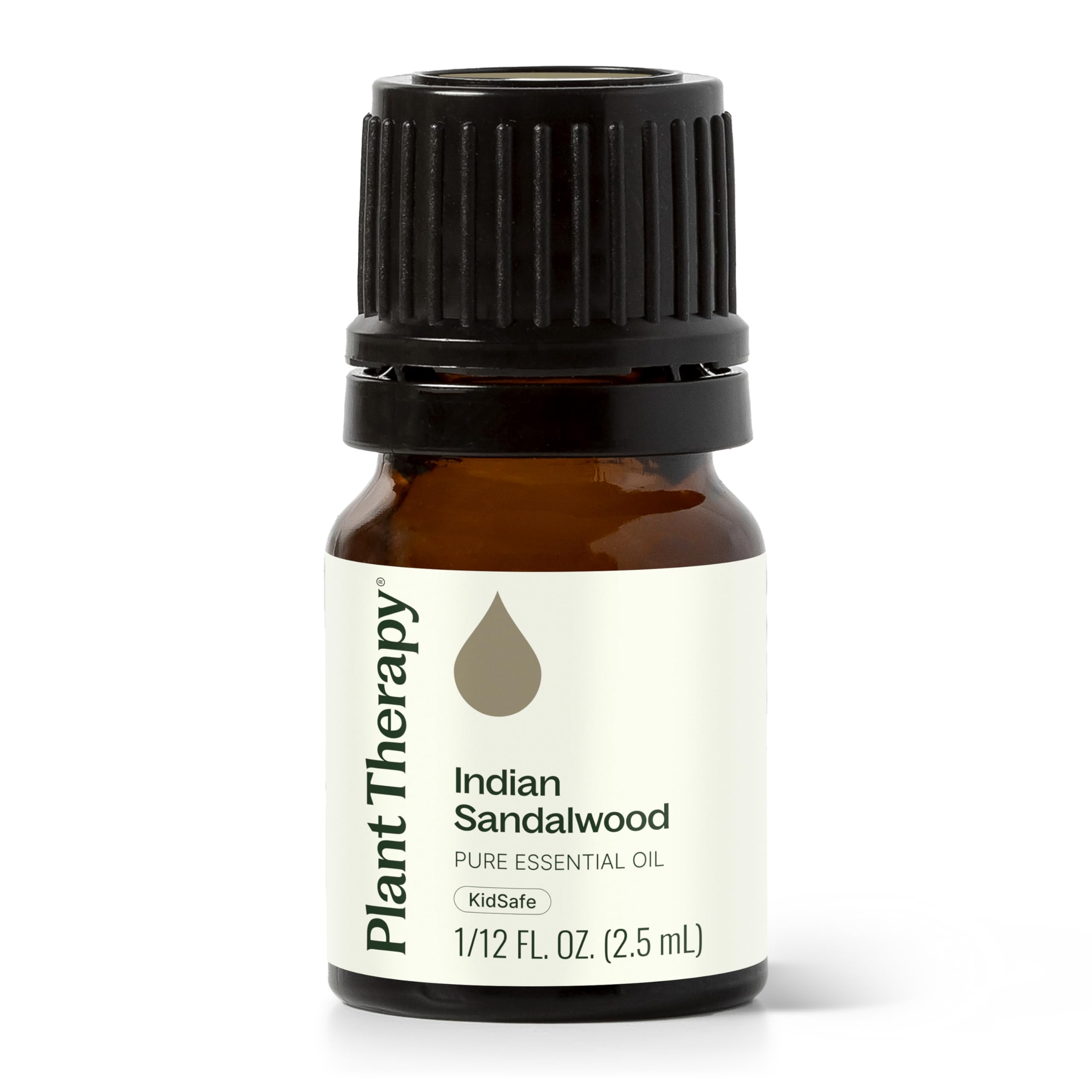 Plant Therapy Sandalwood Indian essential oil bottle—pure aroma for a calm mood.