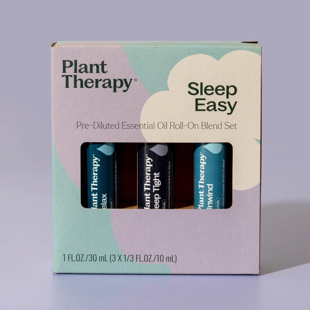 Plant Therapy Sleep Easy packaging with clear labeling for informed choice.