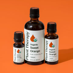 Plant Therapy Sweet Orange oil diffuser fills room with bright citrus scent.