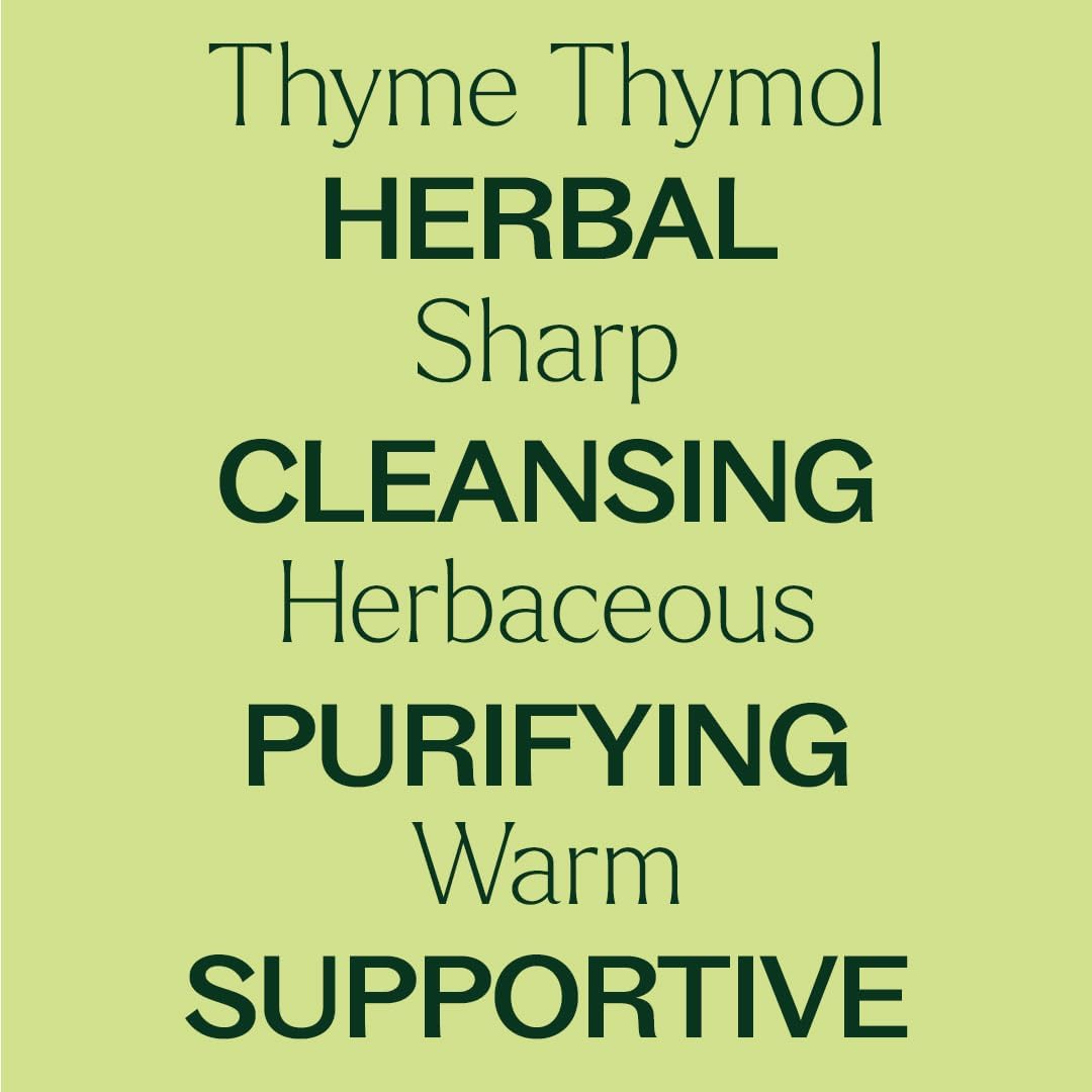 Topical application with Thyme Thymol oil, use with proper dilution for skin routines.