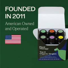 Plant Therapy Top 6 Organic Set packaging image showing the full collection