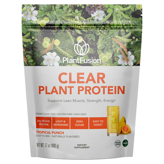 PlantFusion Clear Protein pours into water for a refreshing, low-calorie drink.