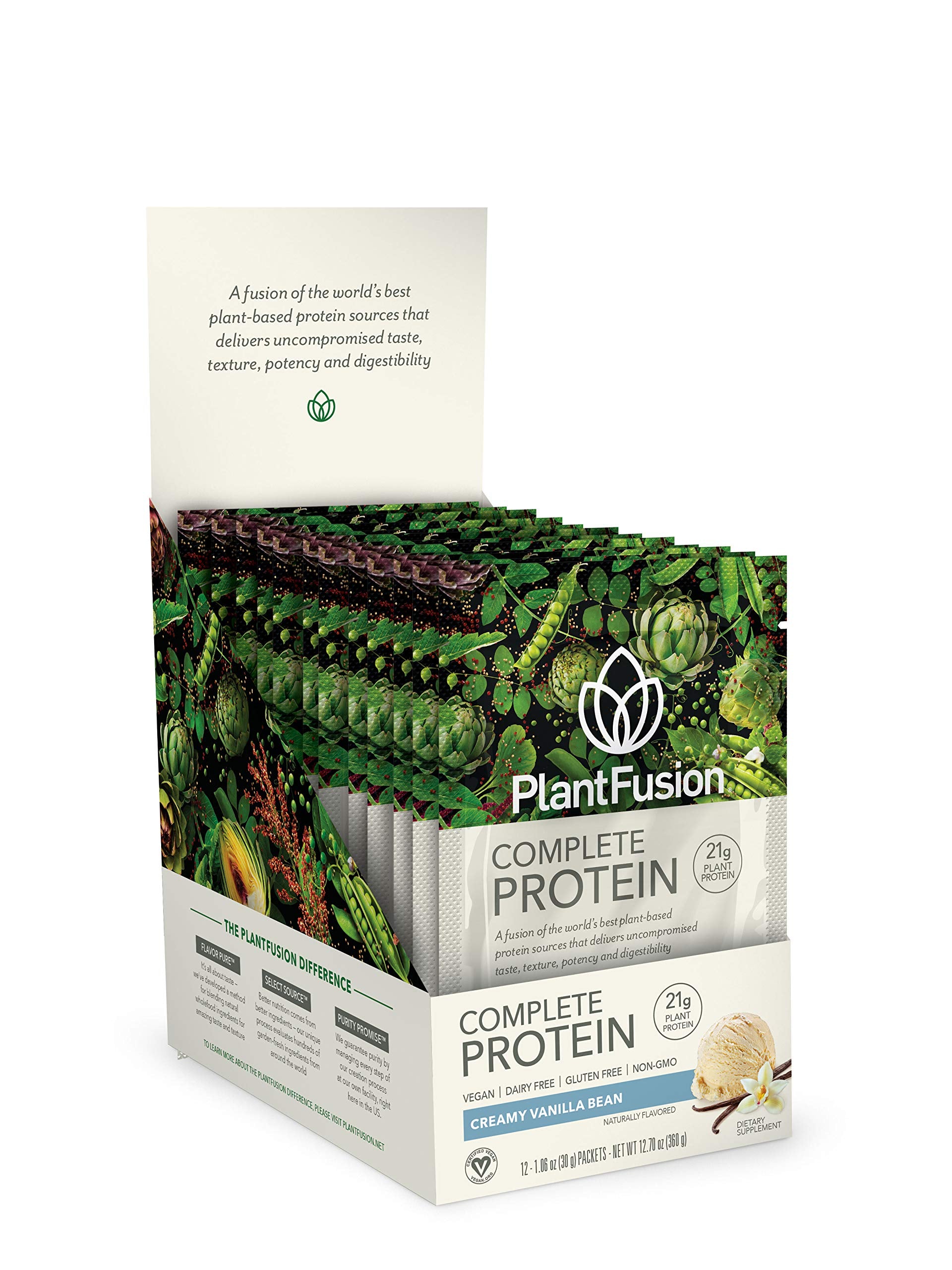 PlantFusion Complete Vanilla baking scene suggesting protein-powered recipes.