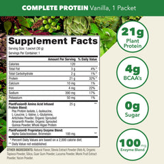 PlantFusion Complete Vanilla protein scoop showing precise measurement for balanced meals.