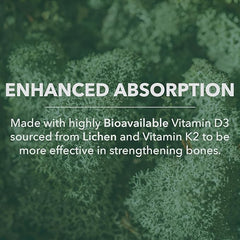 PlantFusion D3 K2 bottle with glass of water on kitchen counter