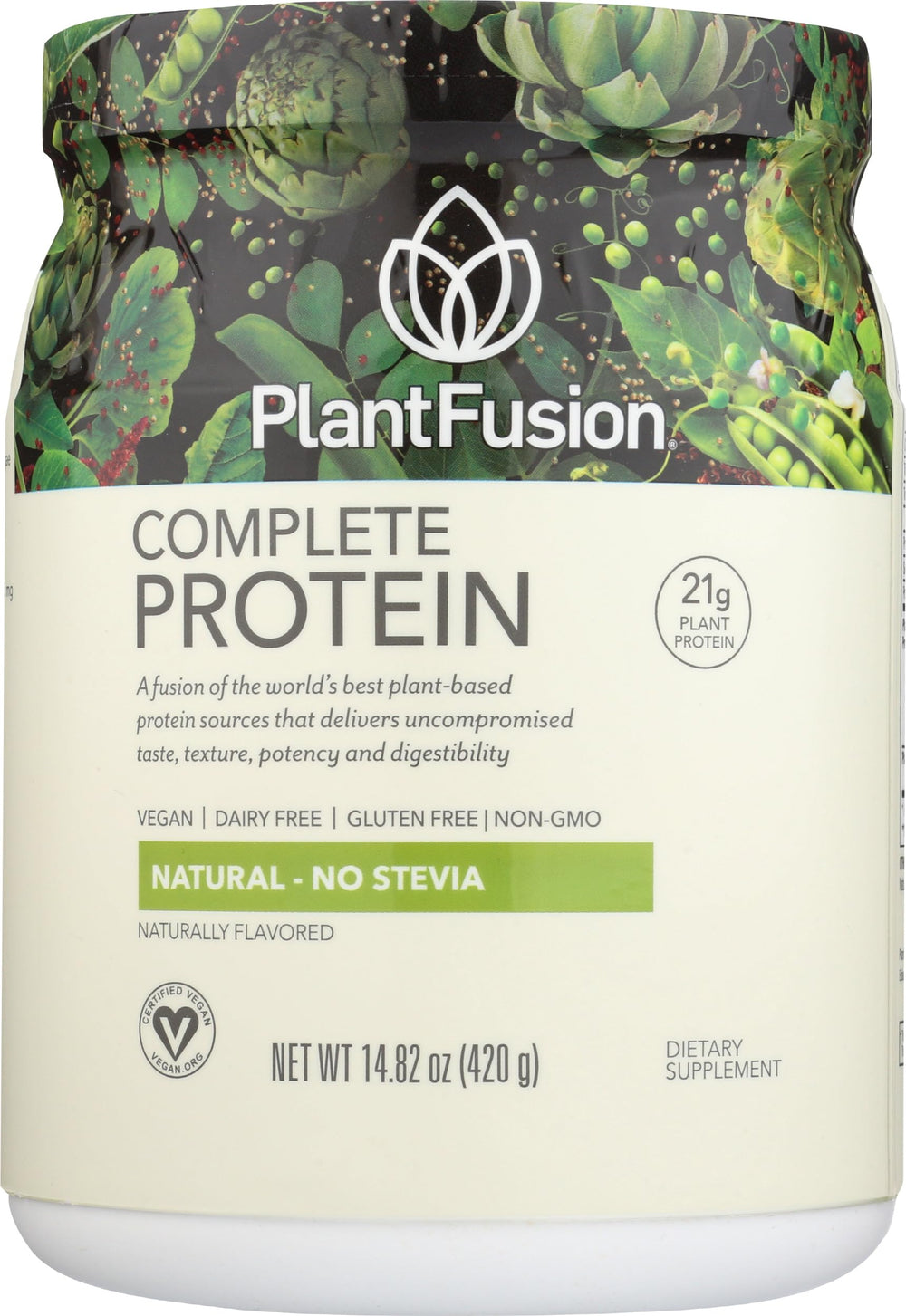 Flavor Pure blend with monk fruit lucuma and yacon flavors in PlantFusion packaging