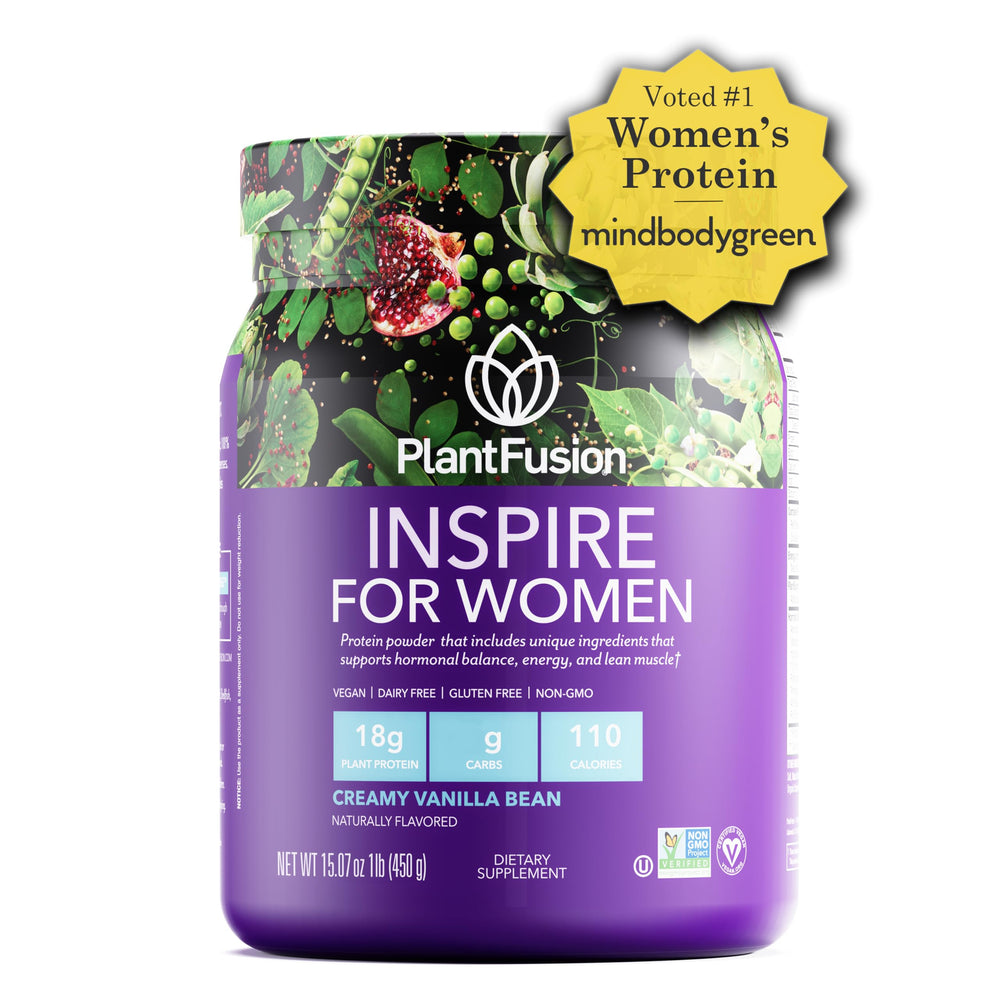 PlantFusion Inspire keto-friendly symbol alongside dairy-free icons