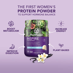 PlantFusion Inspire shaker glass with vanilla shake ready to enjoy