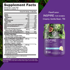 PlantFusion Inspire graphic of pomegranate extract and energy ingredients