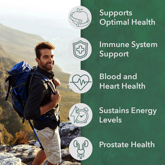PlantFusion Men tablets close-up highlighting organic whole-food blend for vitality