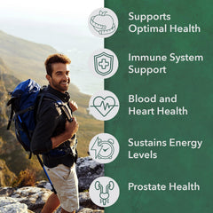 PlantFusion Men tablets close-up highlighting organic whole-food blend for vitality