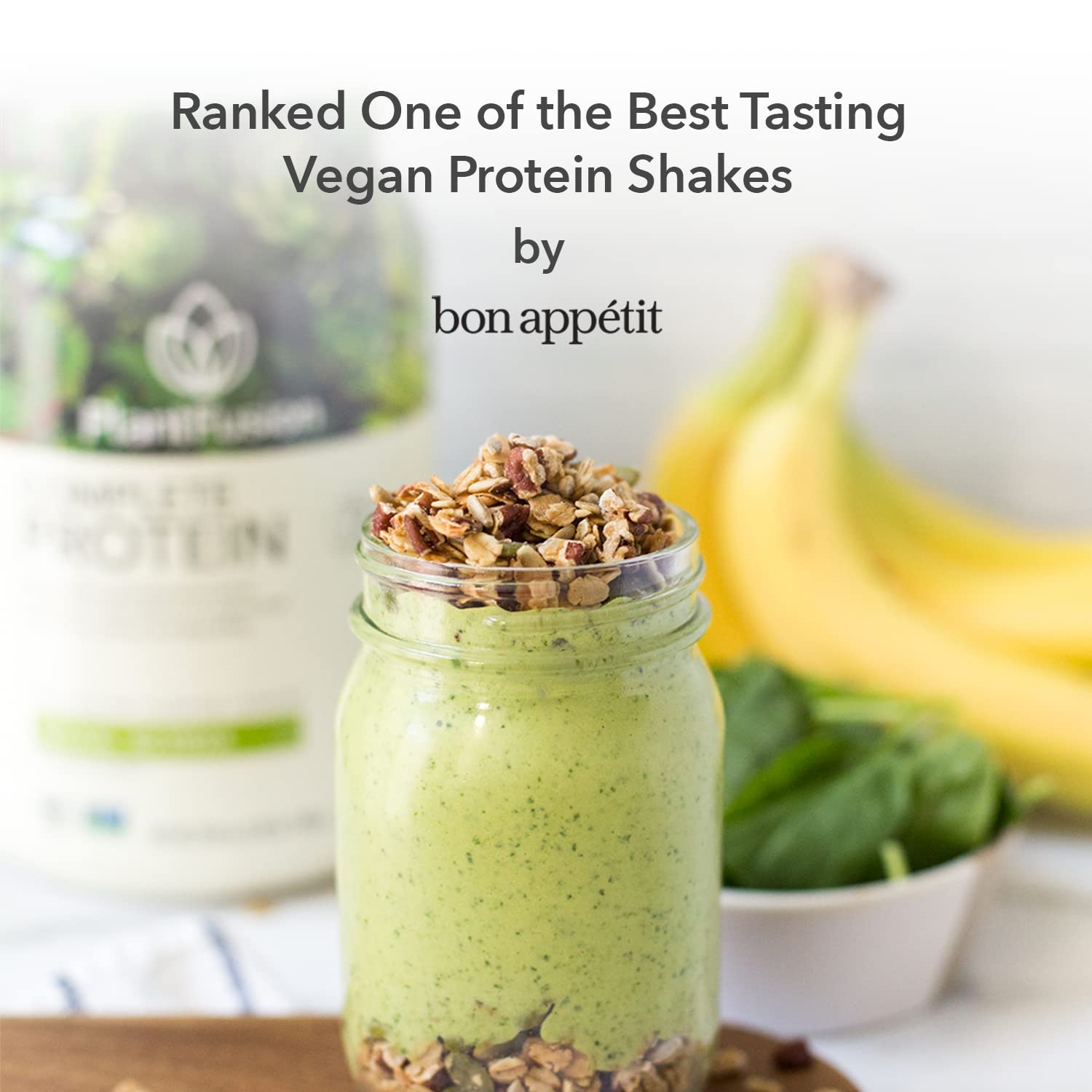 PlantFusion no-fillers label close-up emphasizes clean protein with no artificial additives