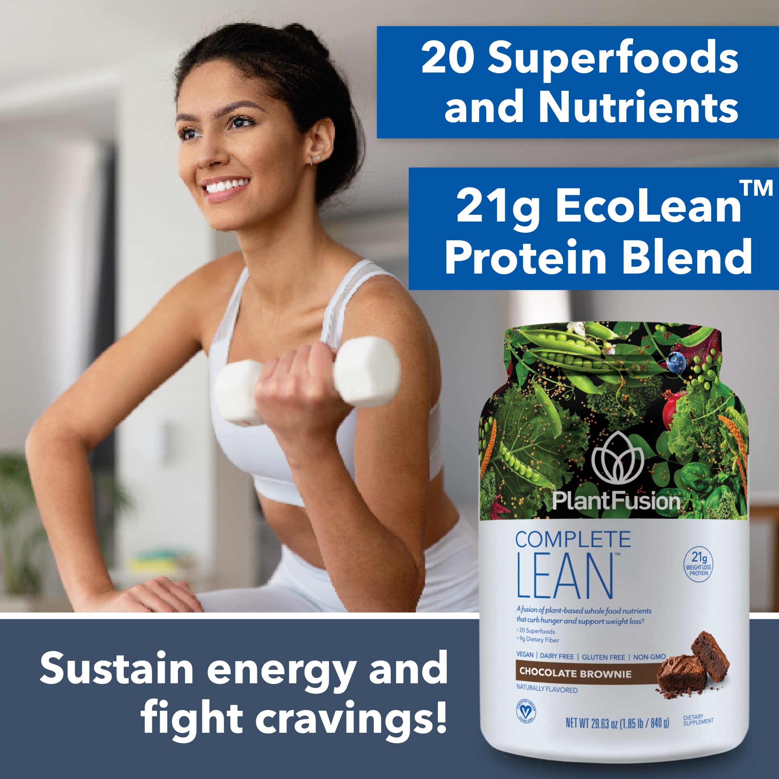 PlantFusion Non-GMO vegan certification badge on packaging