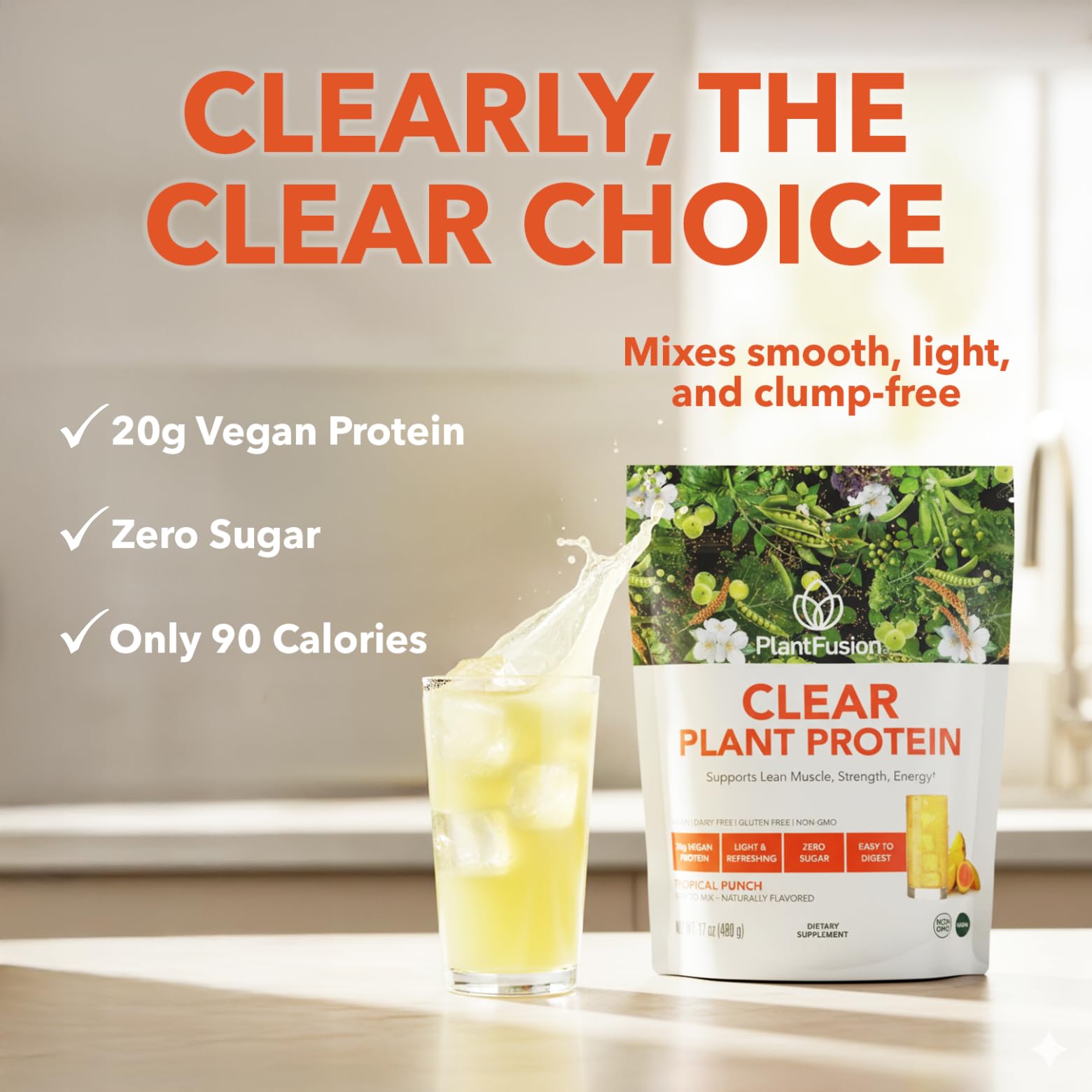 PlantFusion pea protein peptides highlighted for fast absorption and smooth digestion.