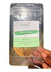 Duck Flower Detox label close-up highlighting herbal cleanse concept