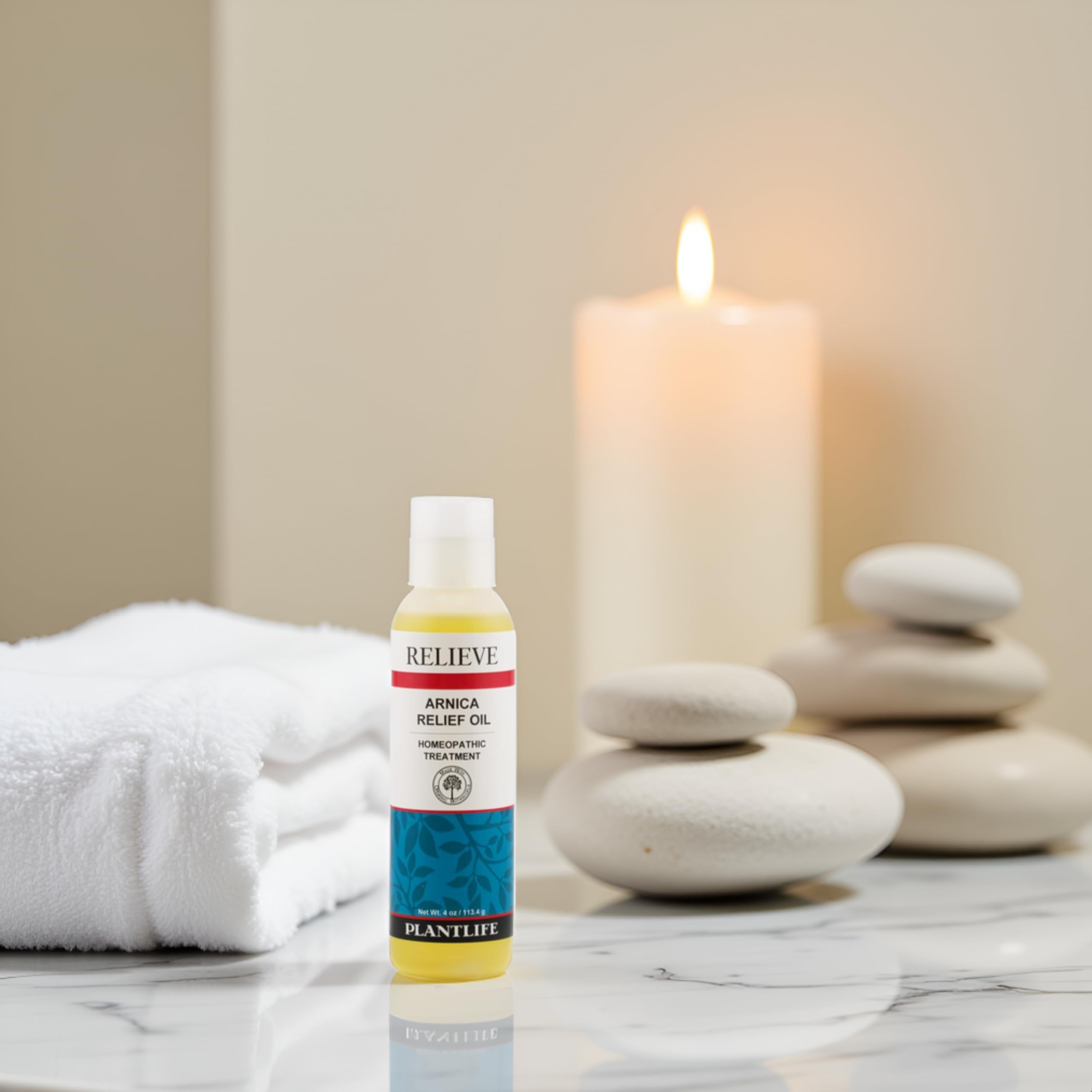 Plantlife Arnica Relieve Oil 3 Pack aroma diffusion scene for calming ambience