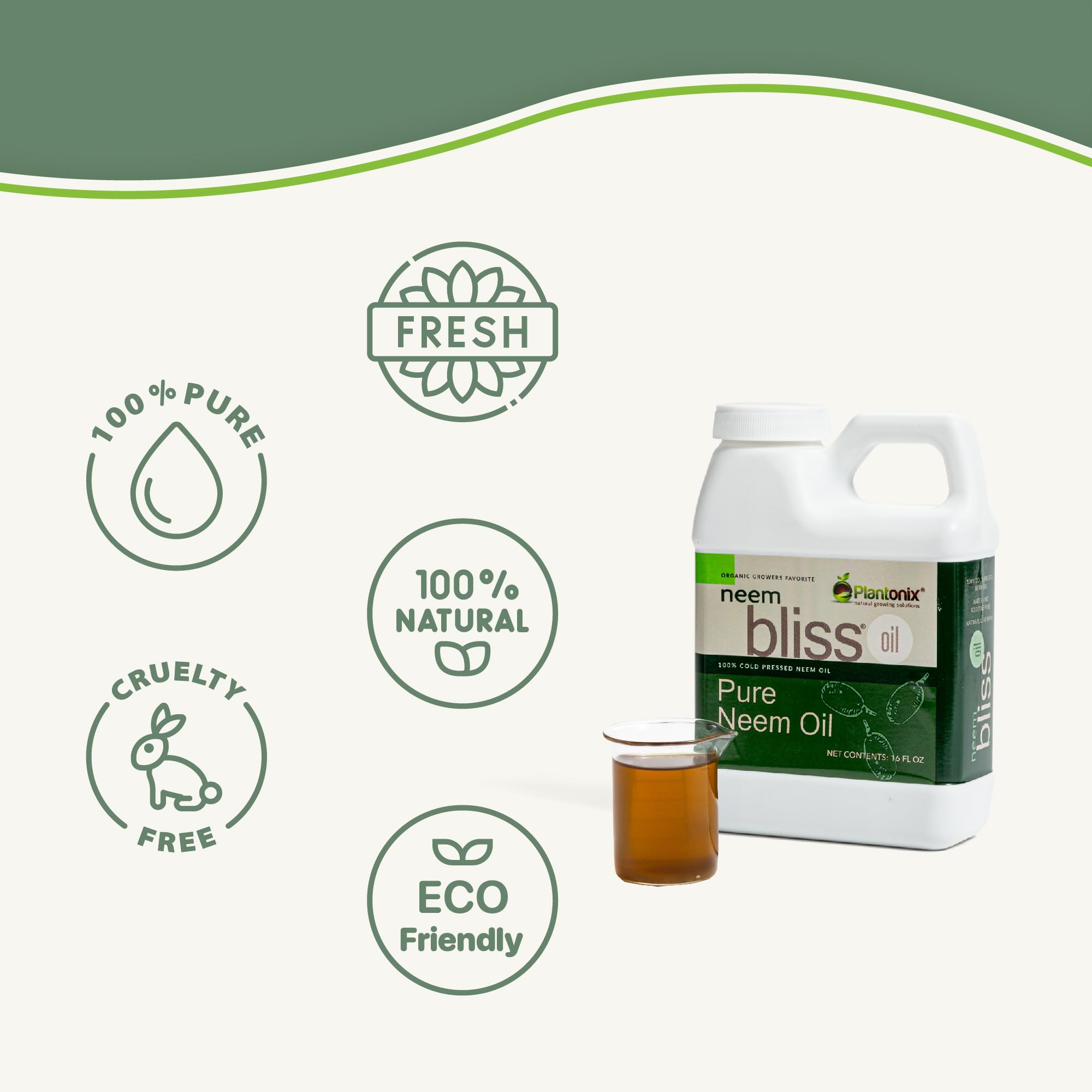 Plantonix Neem Bliss amber bottle, unrefined neem oil ready for DIY beauty routines.