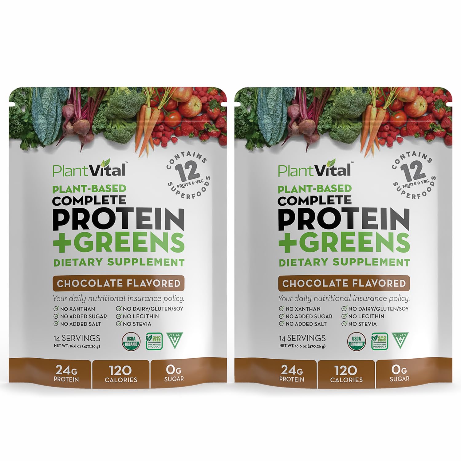 Plantvital vegan protein powder chocolate tub for post-workout shakes