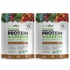 Plantvital vegan protein powder chocolate tub for post-workout shakes