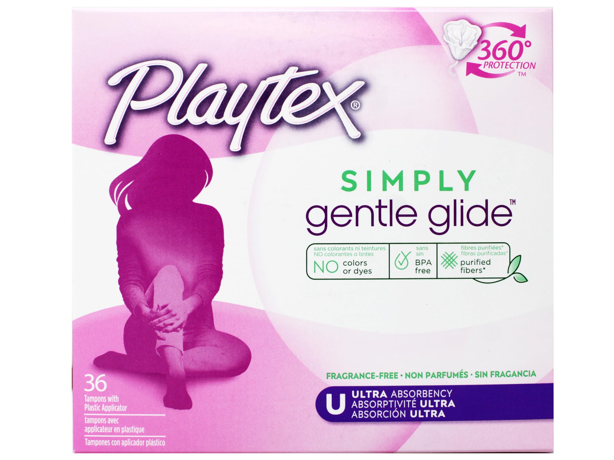 Playtex Gentle Glide 3-layer design providing a protective barrier against leaks.