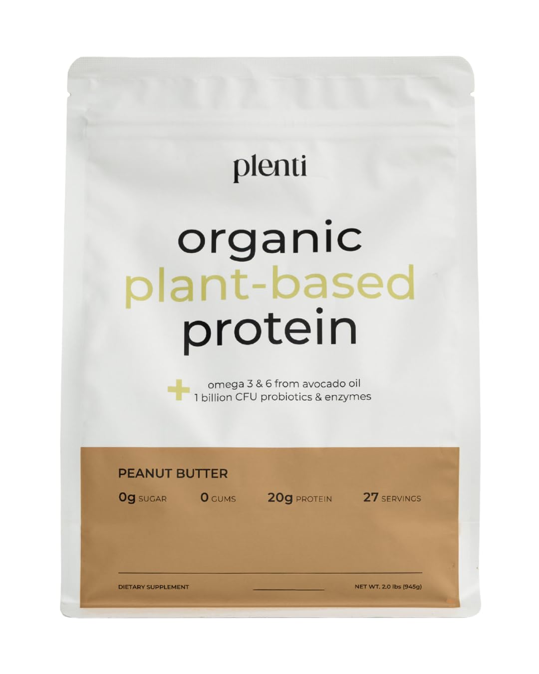 plenti peanut butter protein bottle pour—smooth flavor for quick shakes