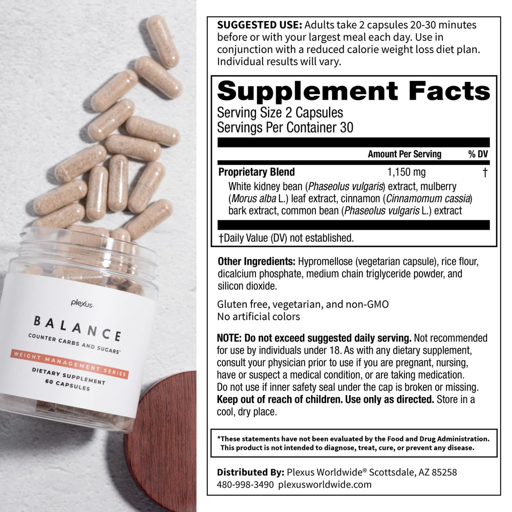 Two capsules before a meal as a serving suggestion.