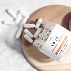Plexus Edge capsule closeup showing ingredients for clear thinking and calm energy