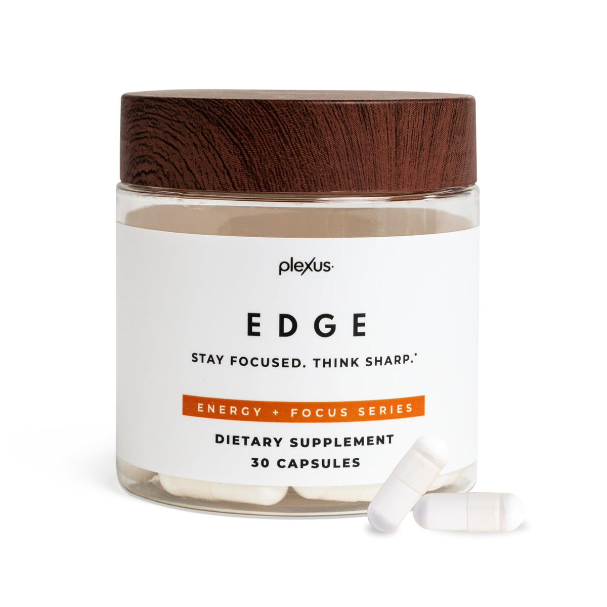Plexus Edge energy bottle displaying natural caffeine for sustained focus