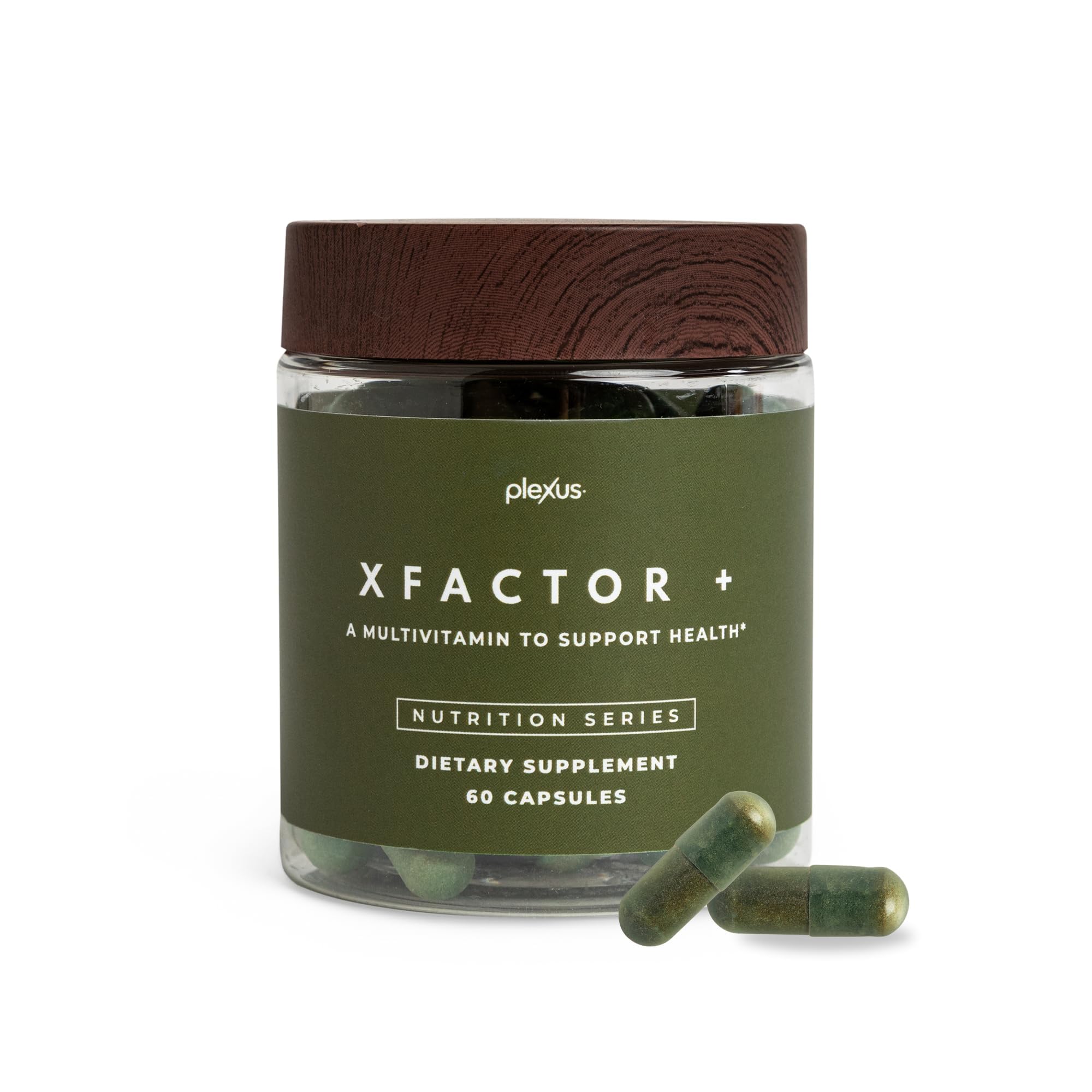 Plexus XFactor+ bottle closeup highlighting premium formula for daily nutrient support