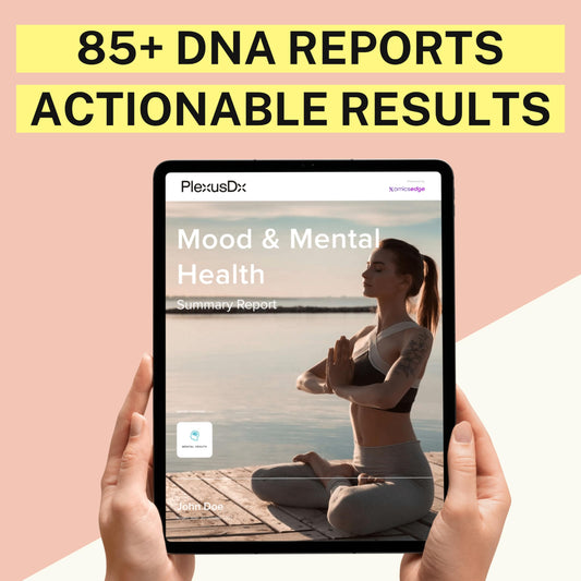 PlexusDX mood and anxiety reports visualize personalized mental health insights.