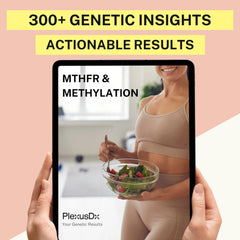 PlexusDX DNA reports panel highlighting methylation and gene insights for wellness.