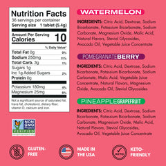 Label close-up of Plink Fruity Variety Pack highlighting clean ingredients