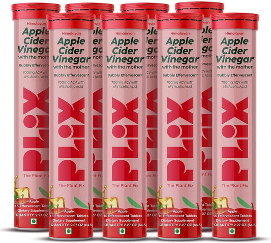 PLIX Apple Cider Vinegar tablets bottle on shelf for daily wellness.