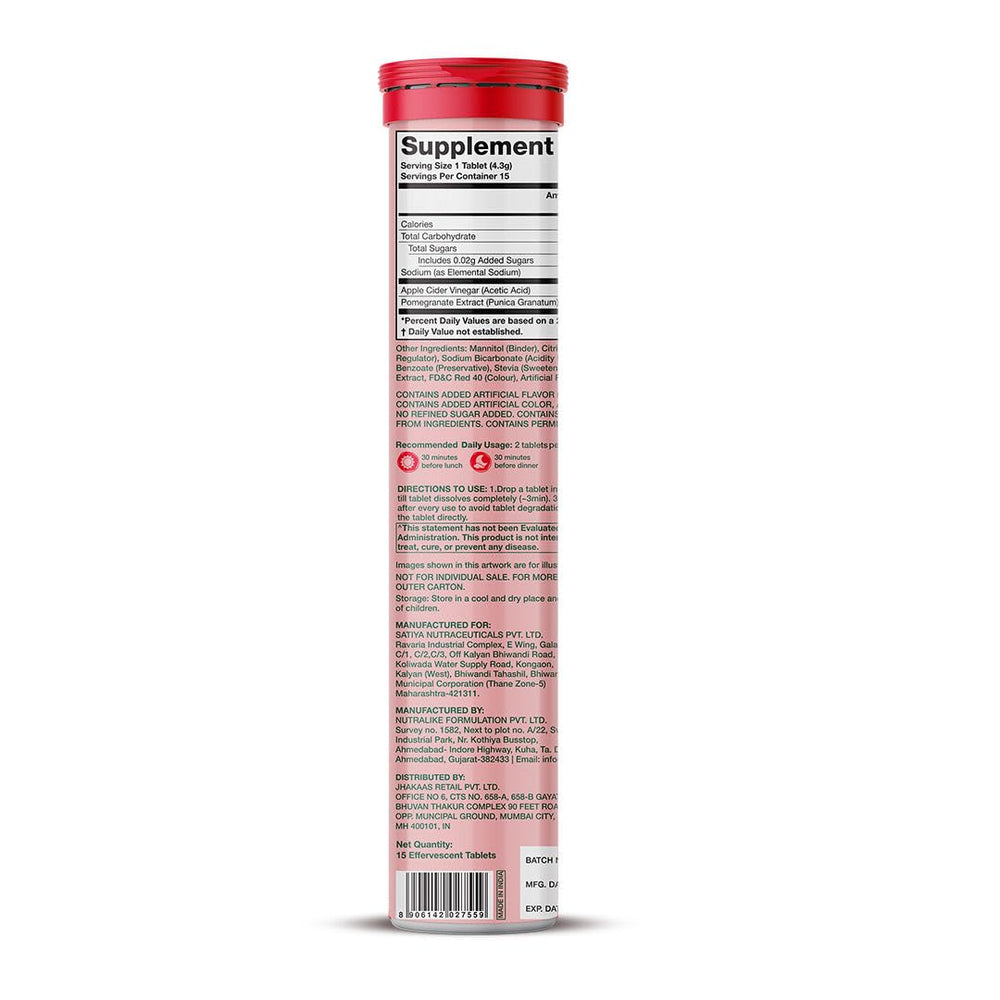 Effervescent tablets dissolving in water for a refreshing ACV drink.