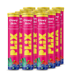 PLIX Glowy Skin bottle front for daily berry wellness.