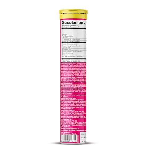 PLIX Glowy Skin effervescent tablets fizz in a glass.