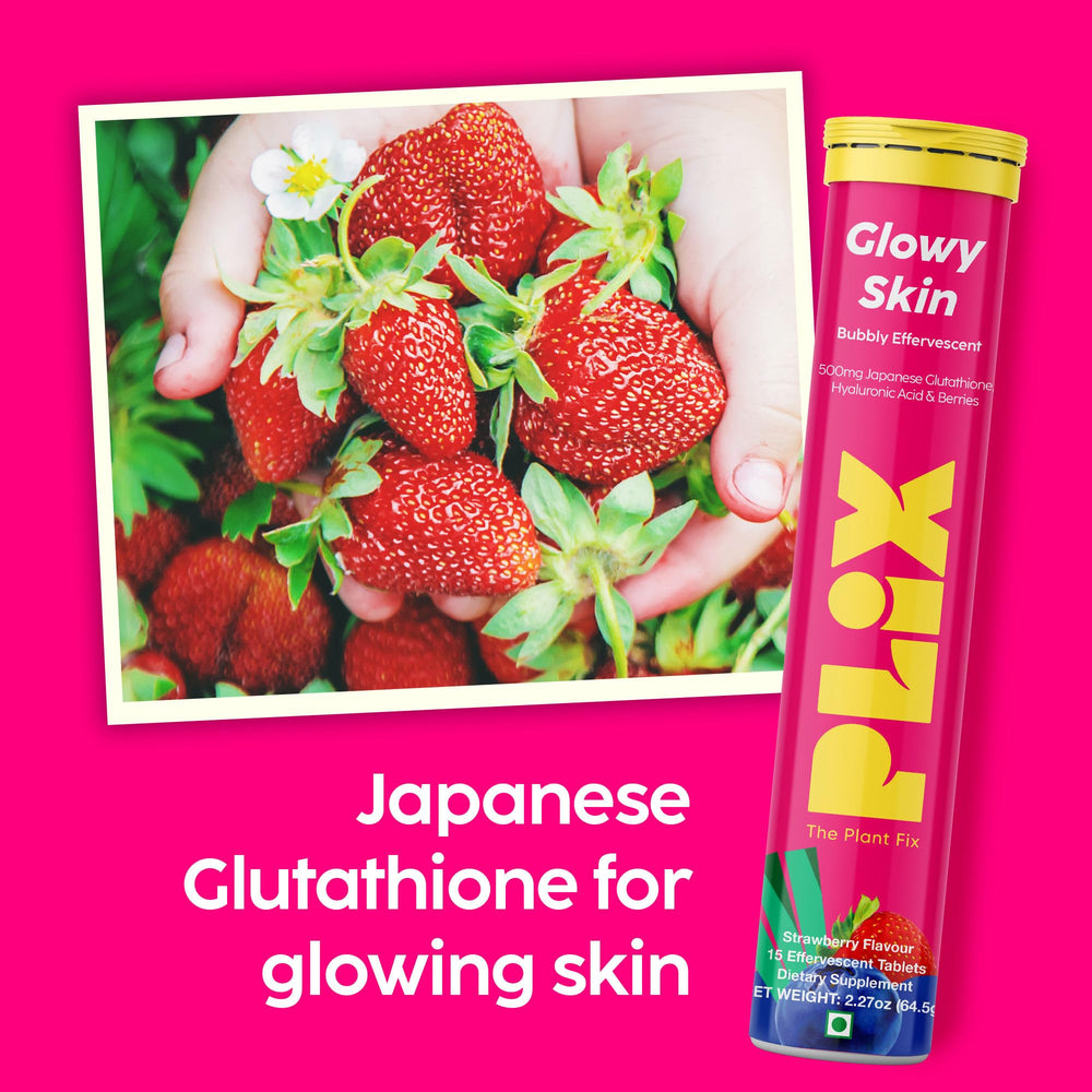 PLIX Glowy Skin with hyaluronic acid for a smoother feel.